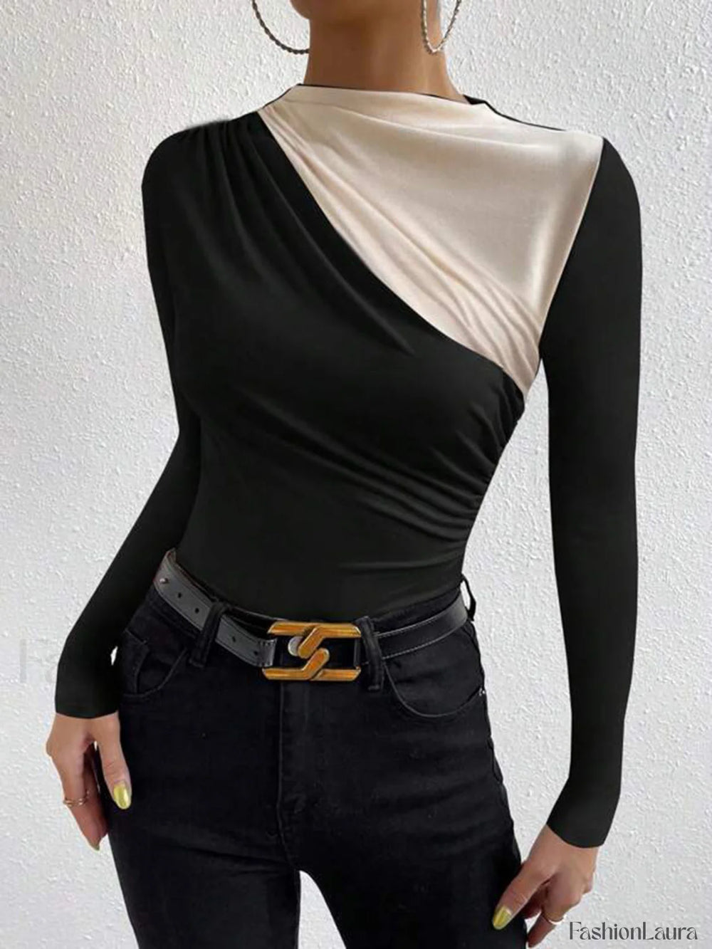 Color Block Long Sleeve T Shirt T Shirts