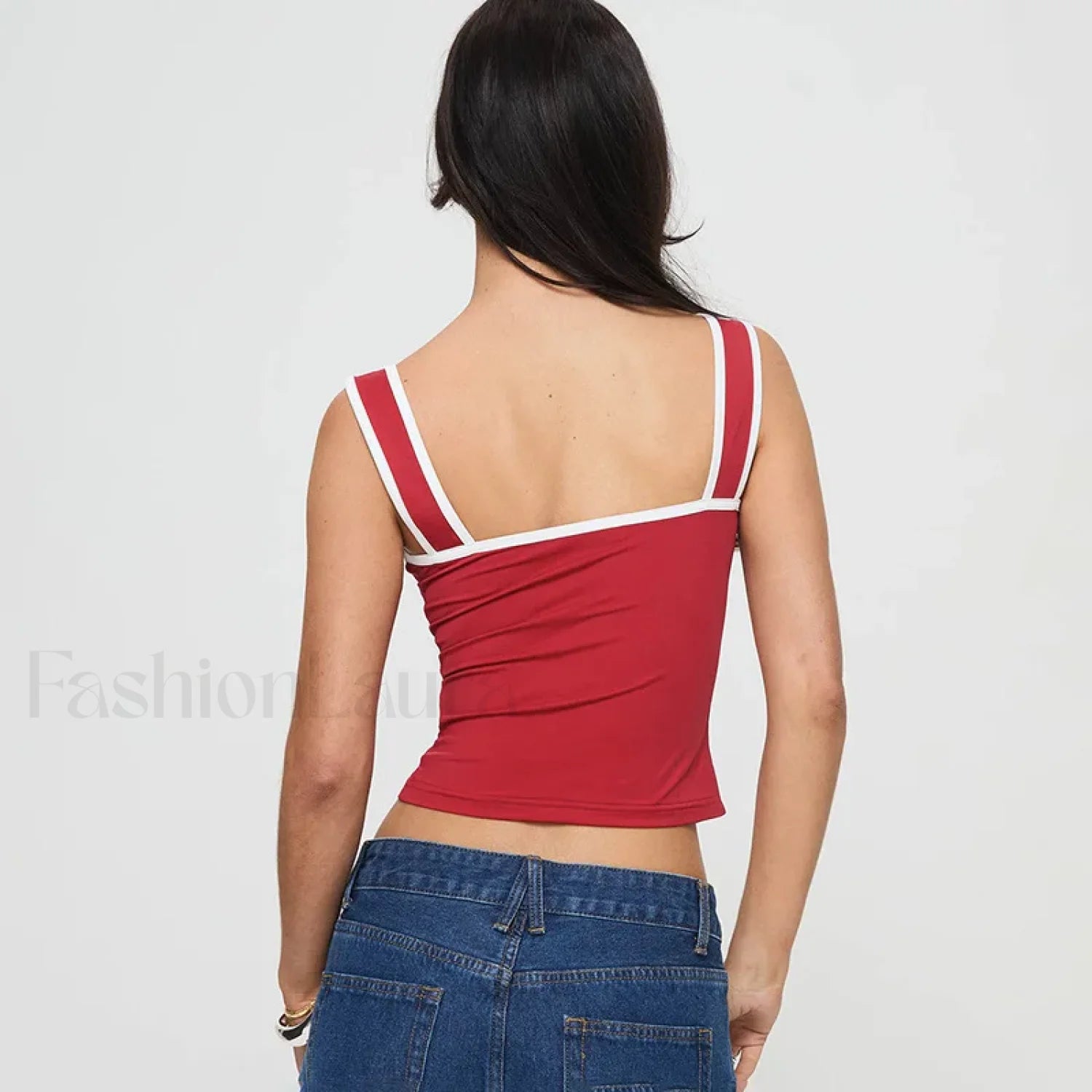 Color-Block Square Crop Top Secondary image