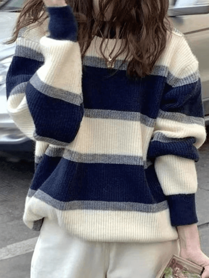 Color Block Striped Knit Sweater Secondary image