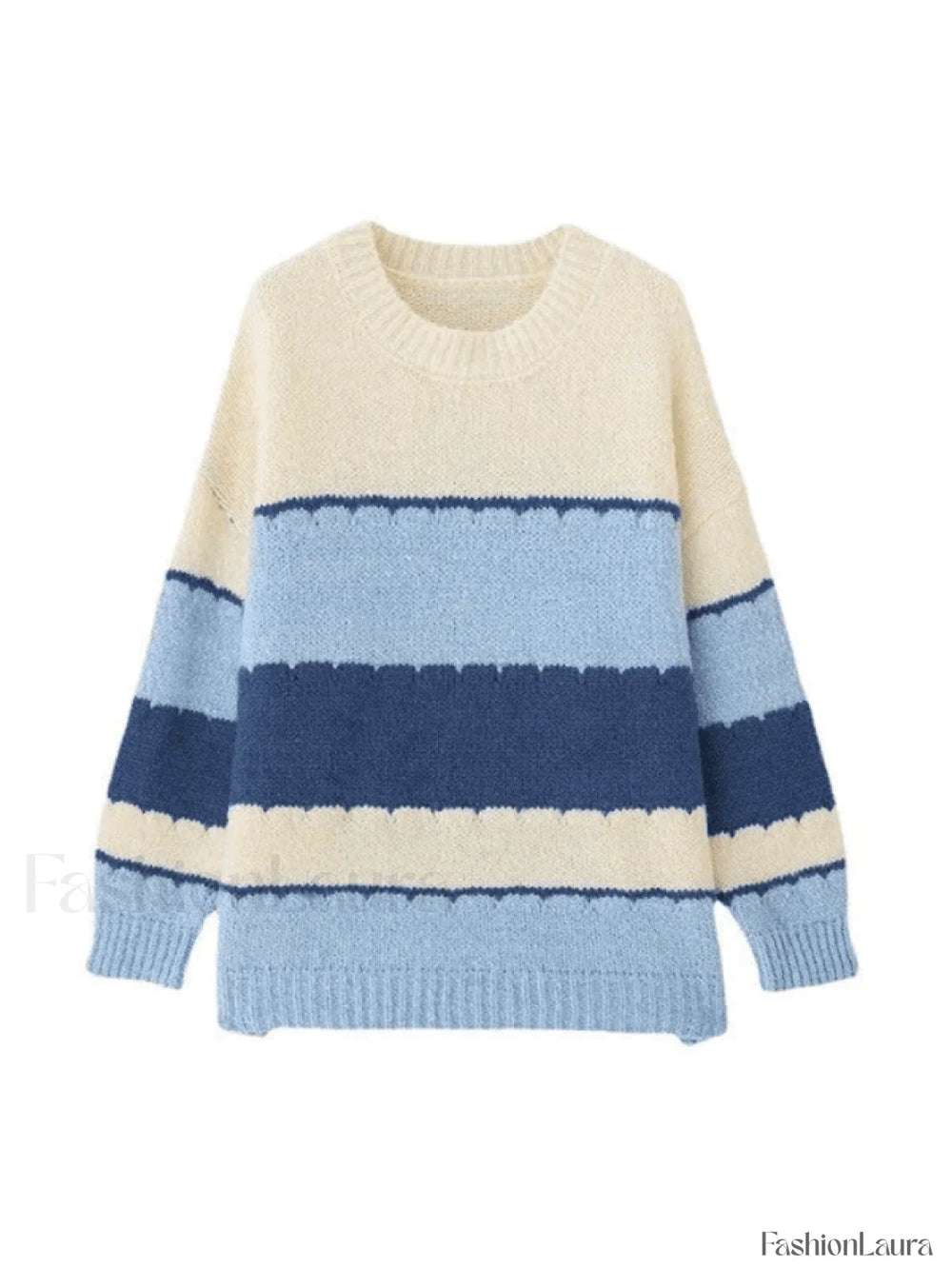 Color Block Striped Sweater Blue / ONE SIZE Sweaters