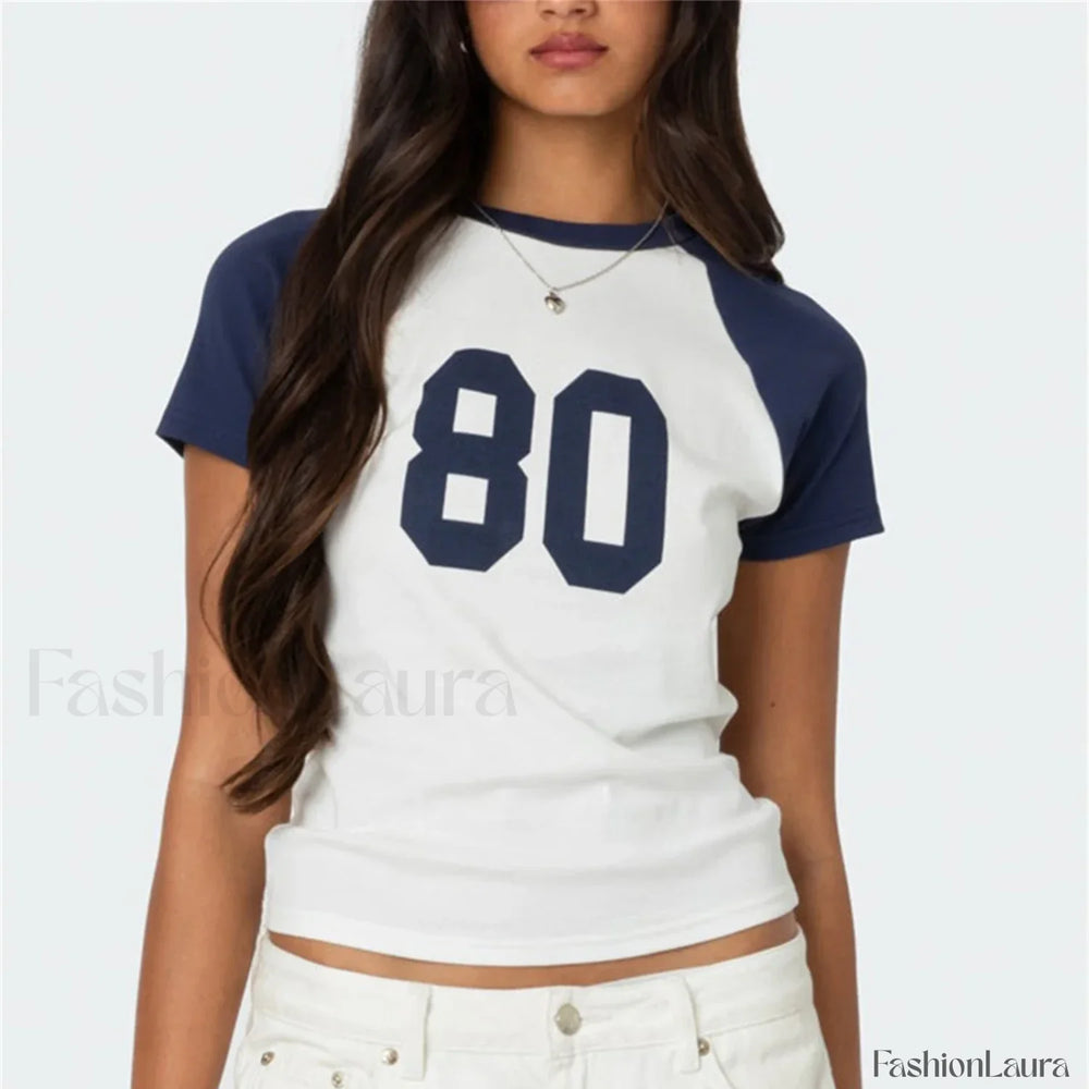 Color Matching Striped Raglan T Shirt