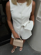 Commuter Suit Sleeveless Vest With Shorts Set Short Sets
