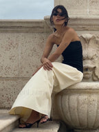 Contrast Color Tube Long Dress Dresses