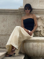 Contrast Color Tube Long Dress Dresses