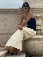Contrast Color Tube Long Dress Dresses