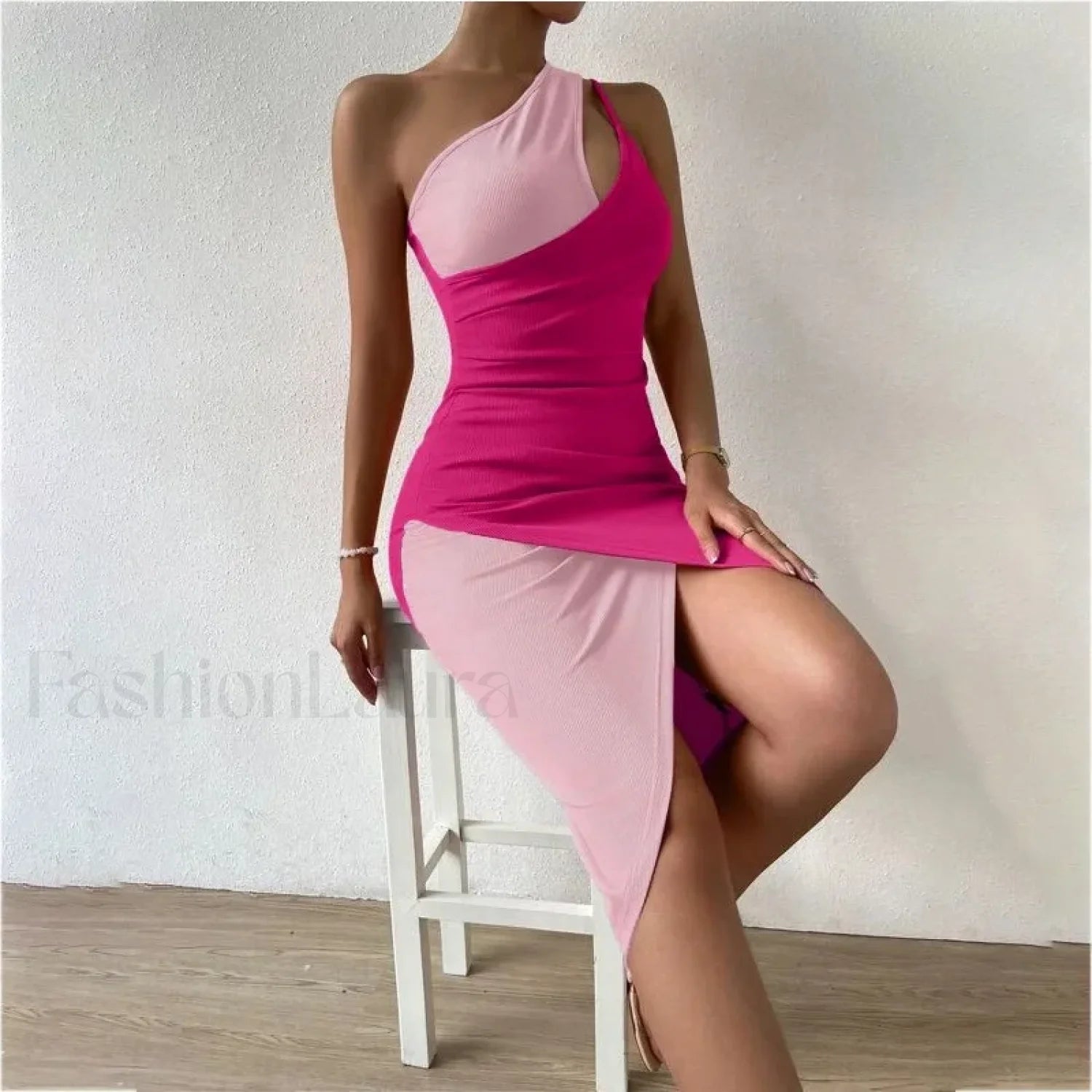 Contrast Cut Out Hip Midi Dress Main image
