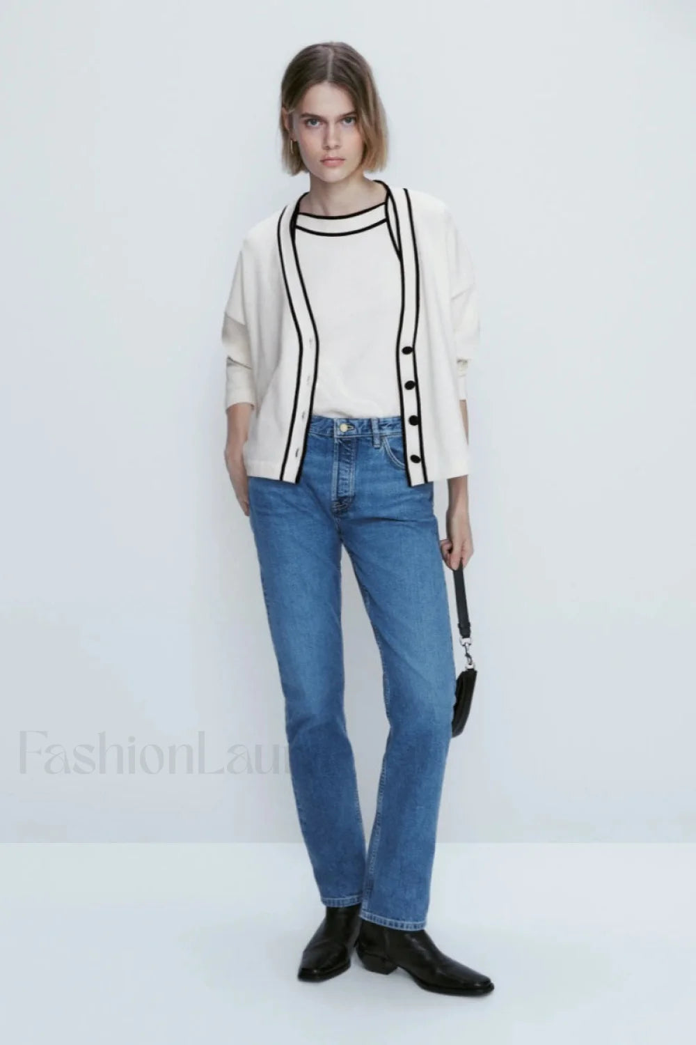 Contrast Knit College Cardigan Secondary image