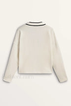 Contrast Knit College Cardigan