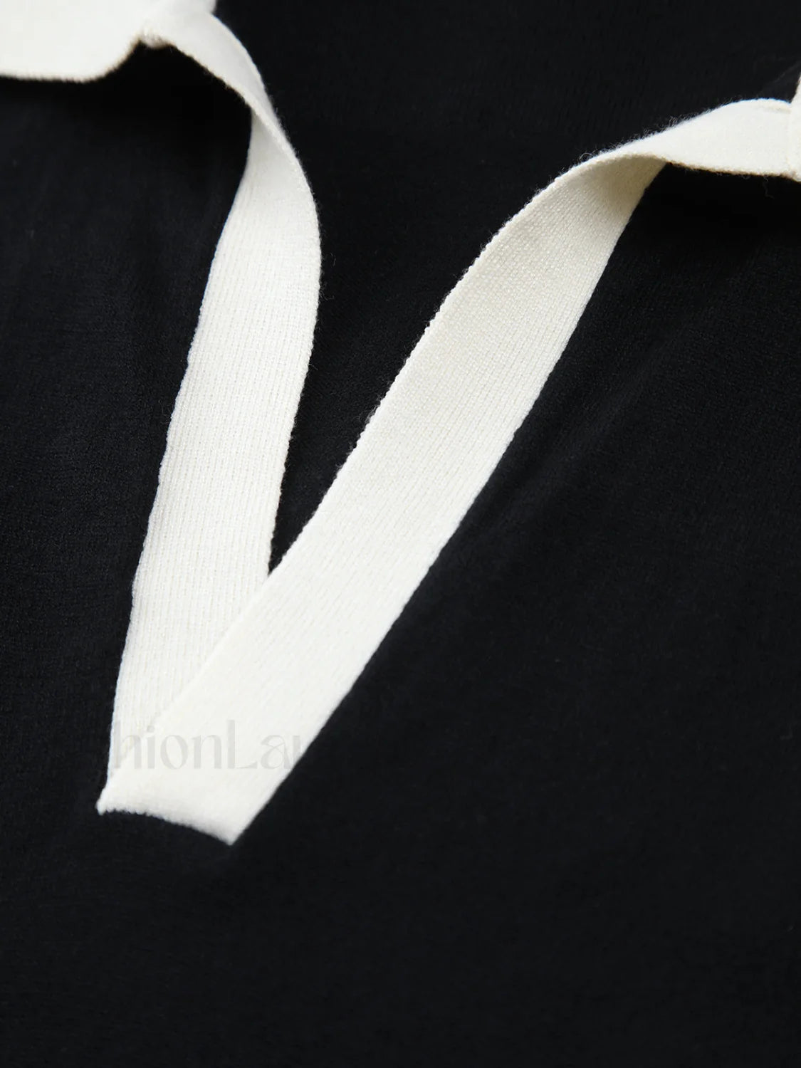 Contrast Trim Collar V neck Knit Sweater Vest Sweater Vests