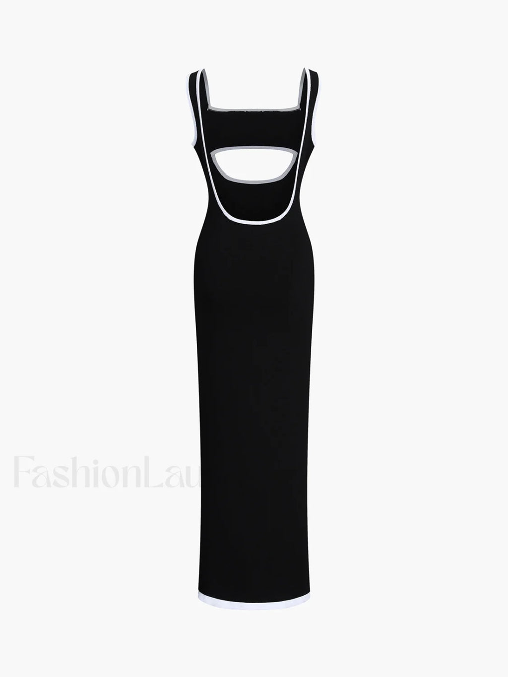 Contrast Trim Cutout Long Sweater Dress Sweater Dresses