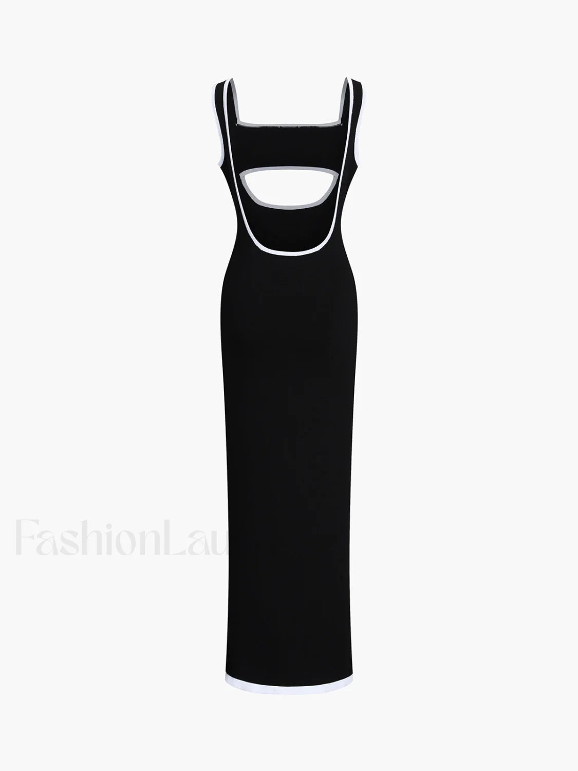 Contrast Trim Cutout Long Sweater Dress Sweater Dresses