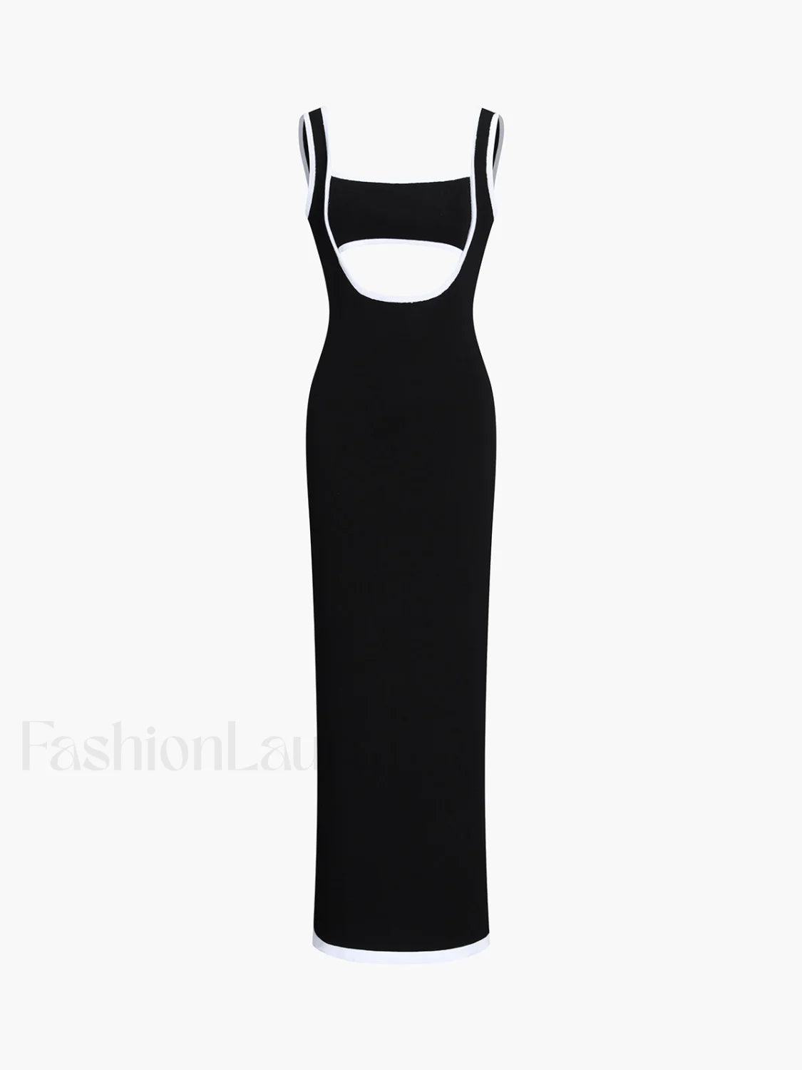 Contrast Trim Cutout Long Sweater Dress Secondary image