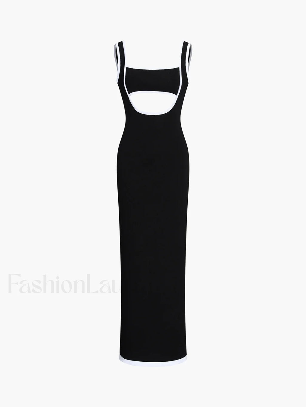 Contrast Trim Cutout Long Sweater Dress Sweater Dresses