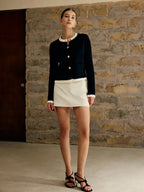 Contrast Trim Jersey Cardigan Cardigans