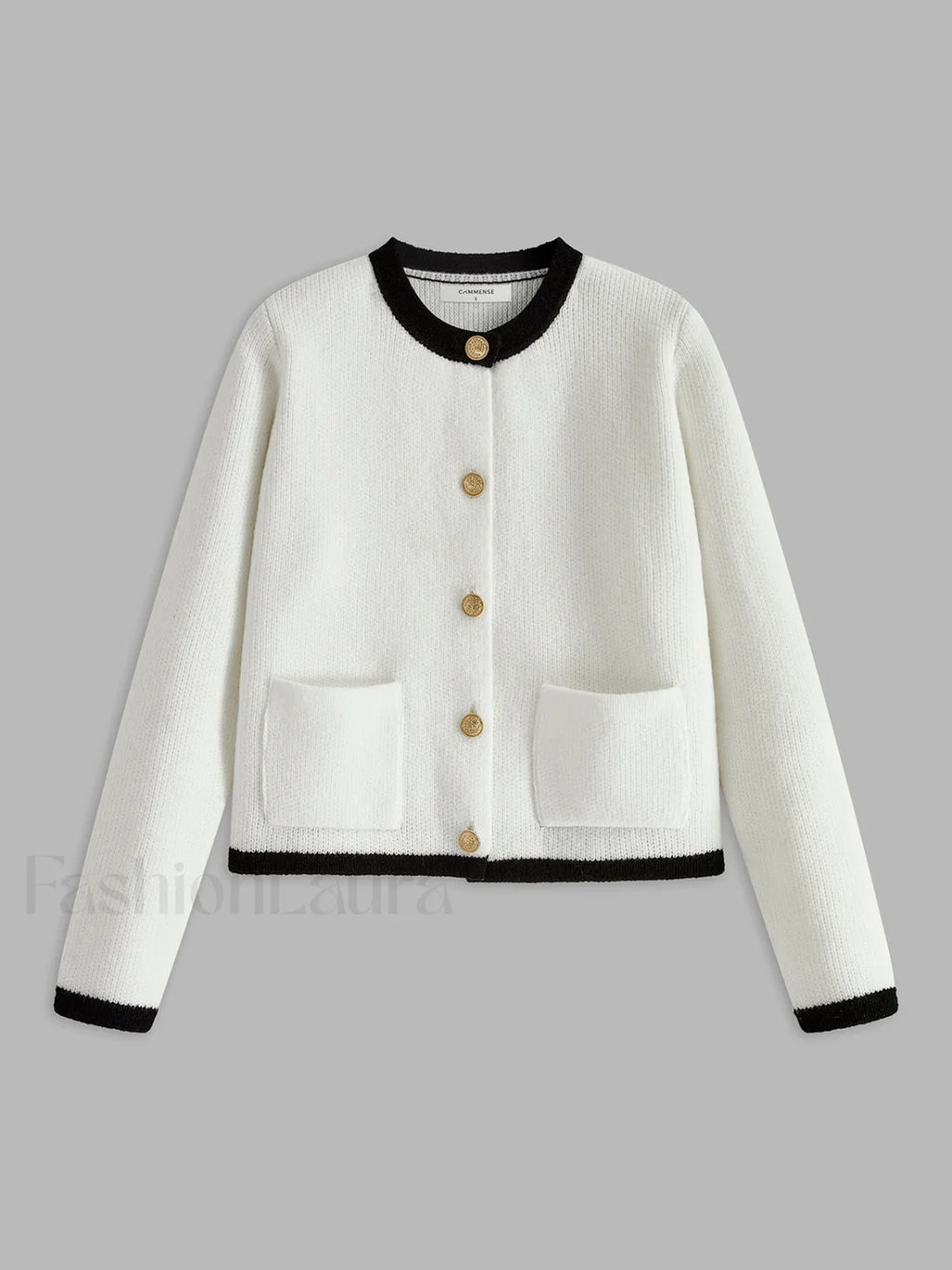 Contrast Trim Jersey Cardigan White / XS Cardigans