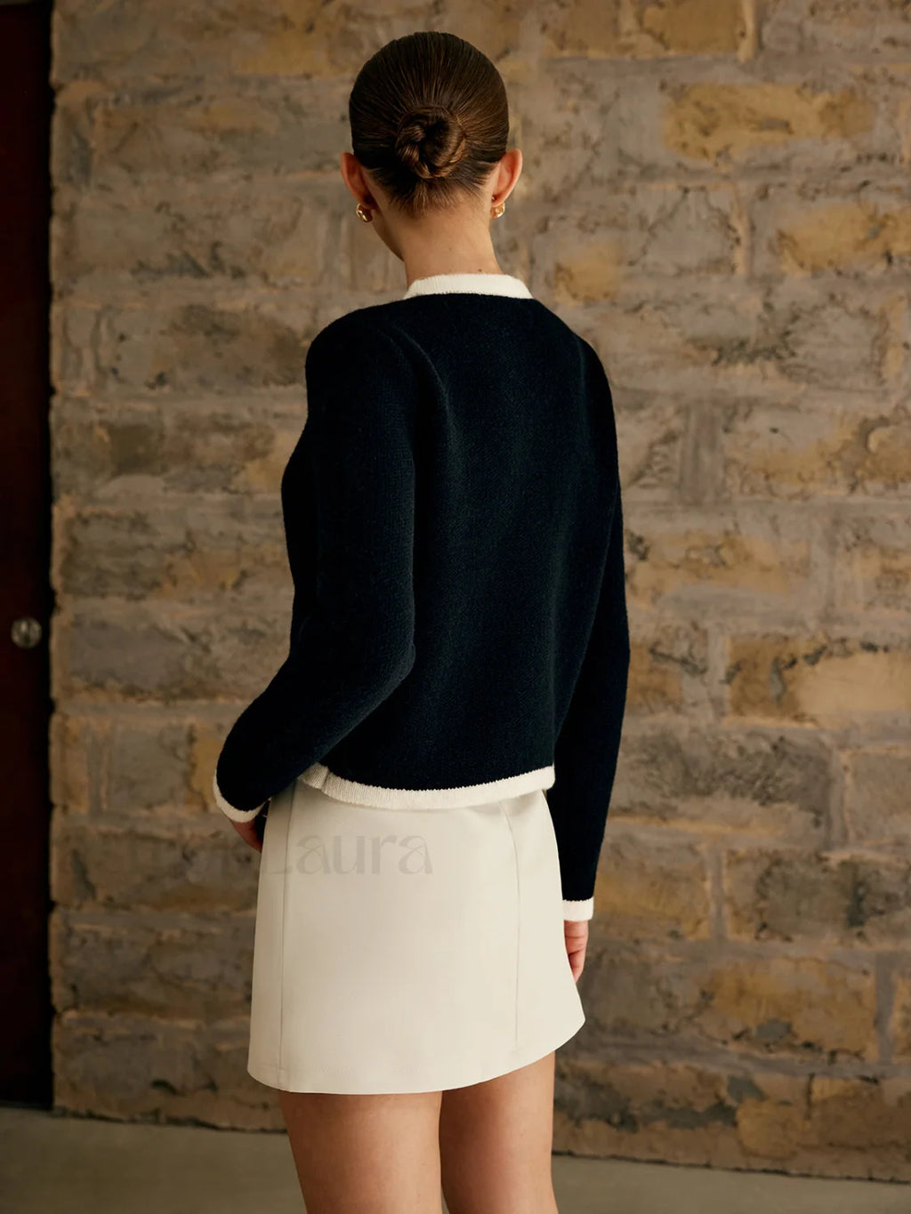 Contrast Trim Jersey Cardigan Cardigans