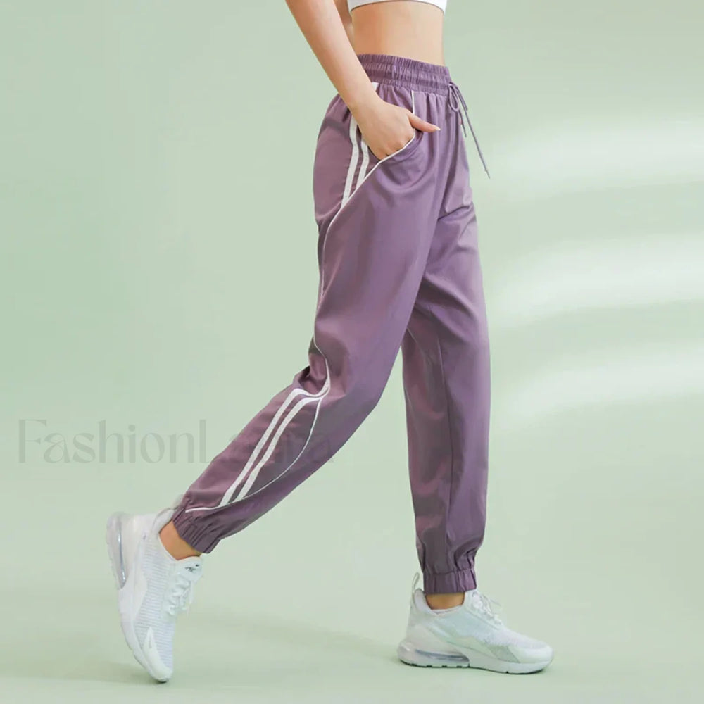 Contrasting Colors Side Pocket Sweatpants purple / S