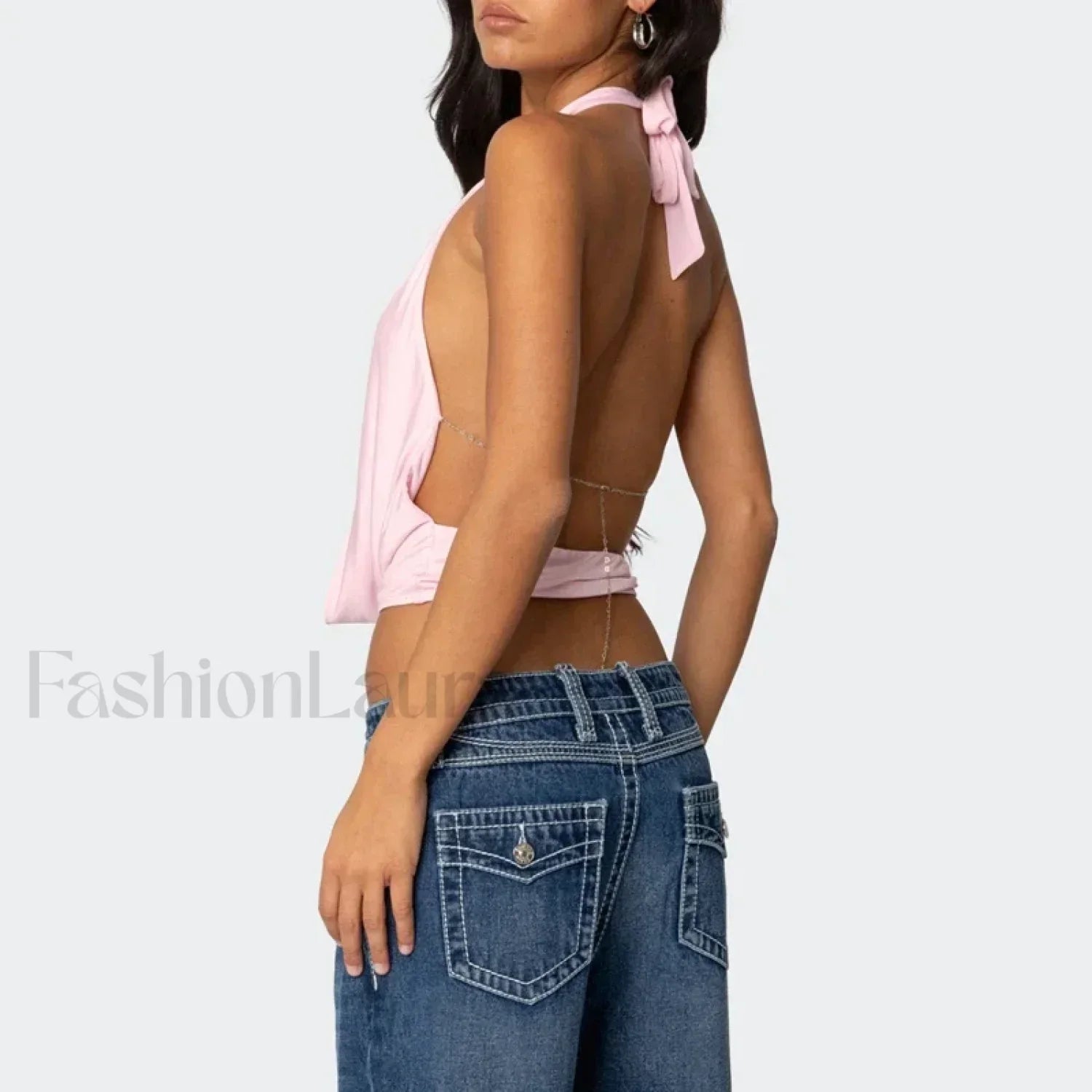 Coquette Deep V-Backless Crop Top Secondary image