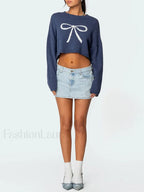 Coquette Solid Bodycon Denim Skirt Light Blue / S