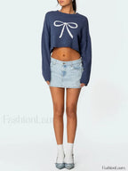 Coquette Solid Bodycon Denim Skirt Light Blue / S