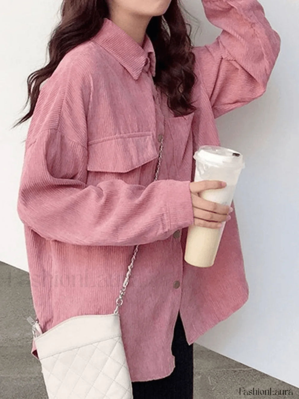 Corduroy Long Sleeve Button Blouse Shirts