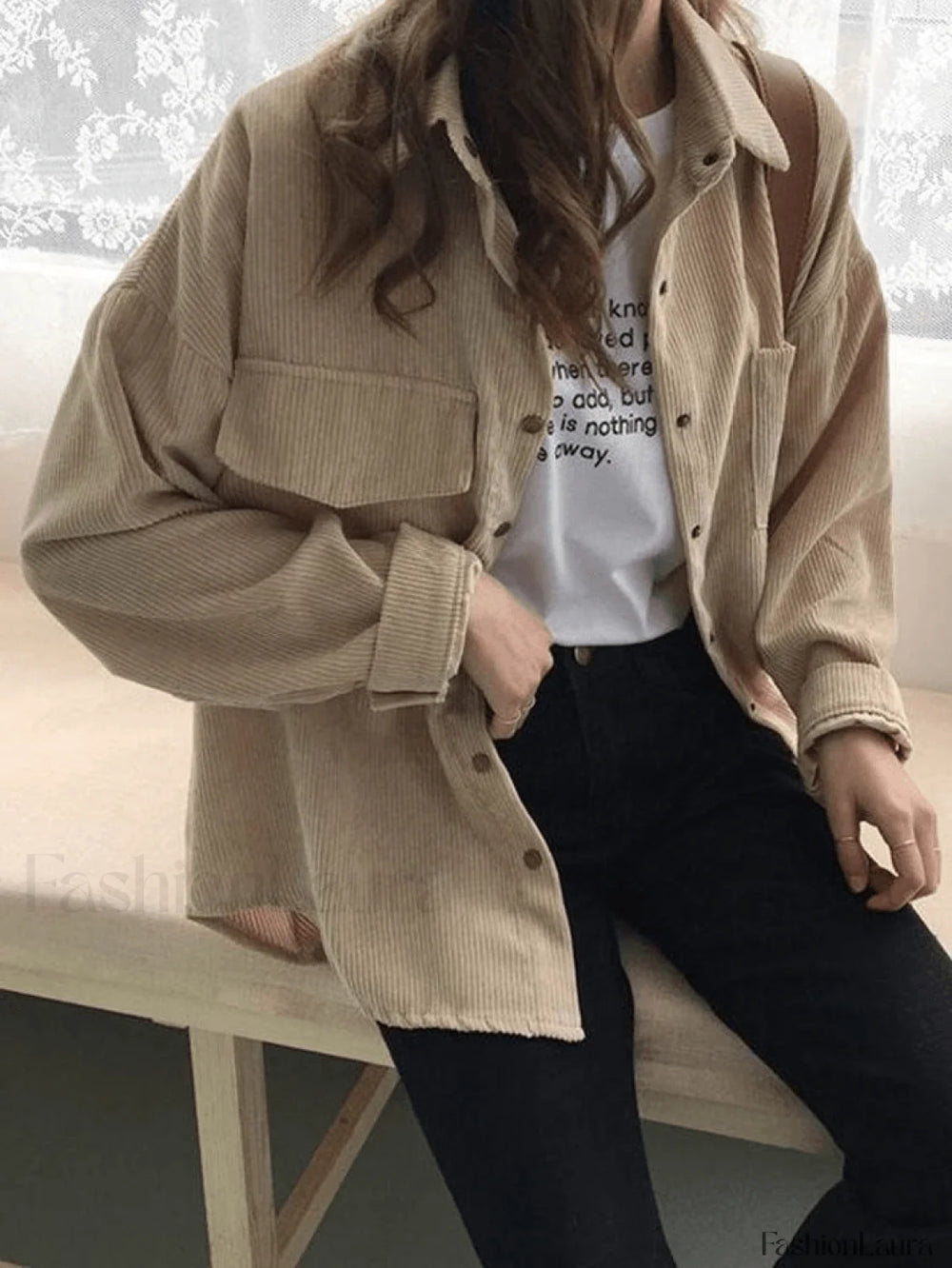 Corduroy Long Sleeve Button Blouse Shirts
