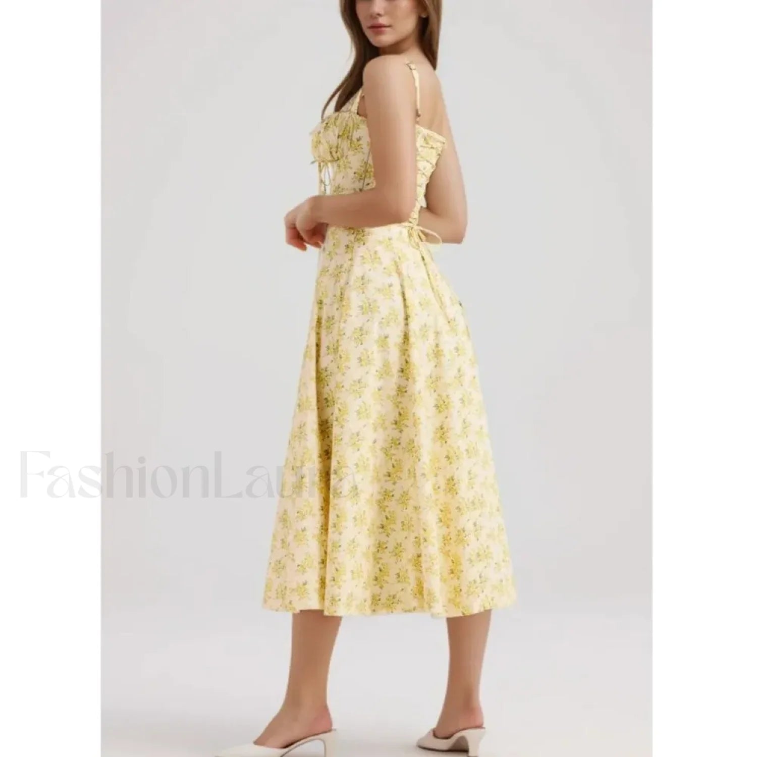 Corset Lacing Bandage Floral Dress Secondary image