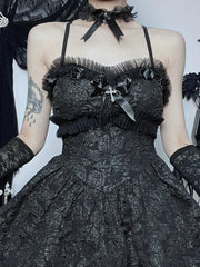 Corset Rose Print Mini Backless Lace A Line Black Shirring Slip Nightclub Patchwork Dress