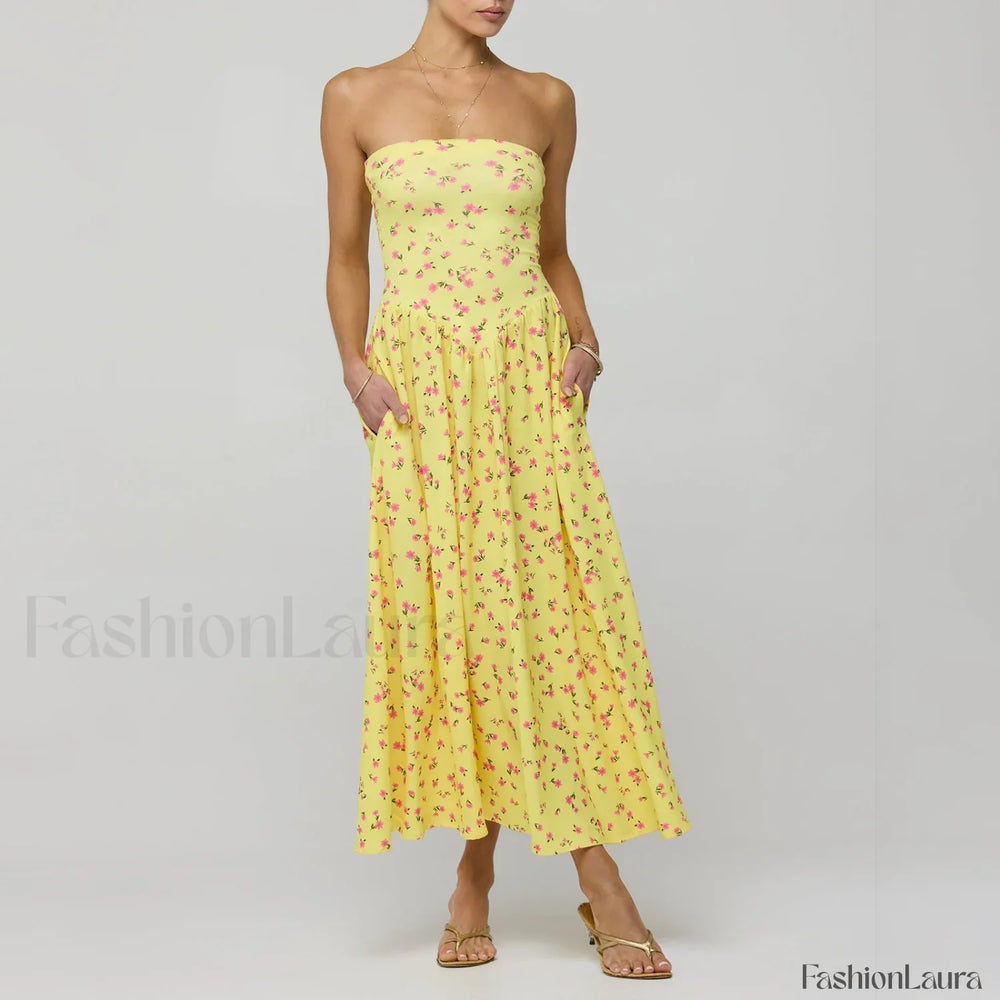 Corset Ruffle Midi Dress