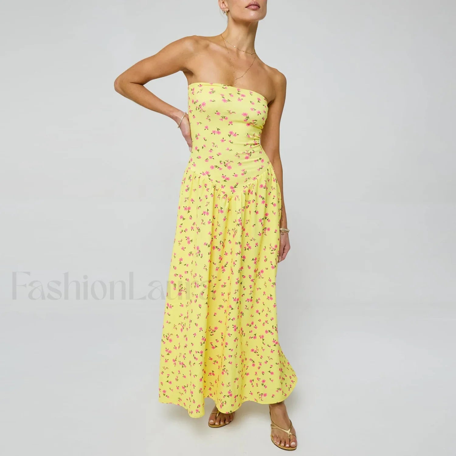 Corset Ruffle Midi Dress