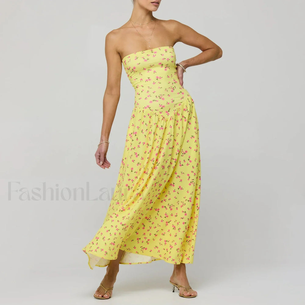 Corset Ruffle Midi Dress