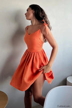 Cotton Halter High Waist Strappy Mini Dress