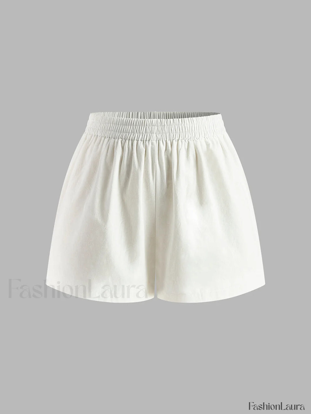 Cotton & Linen Backless Halter Top With Shorts Set Short Sets