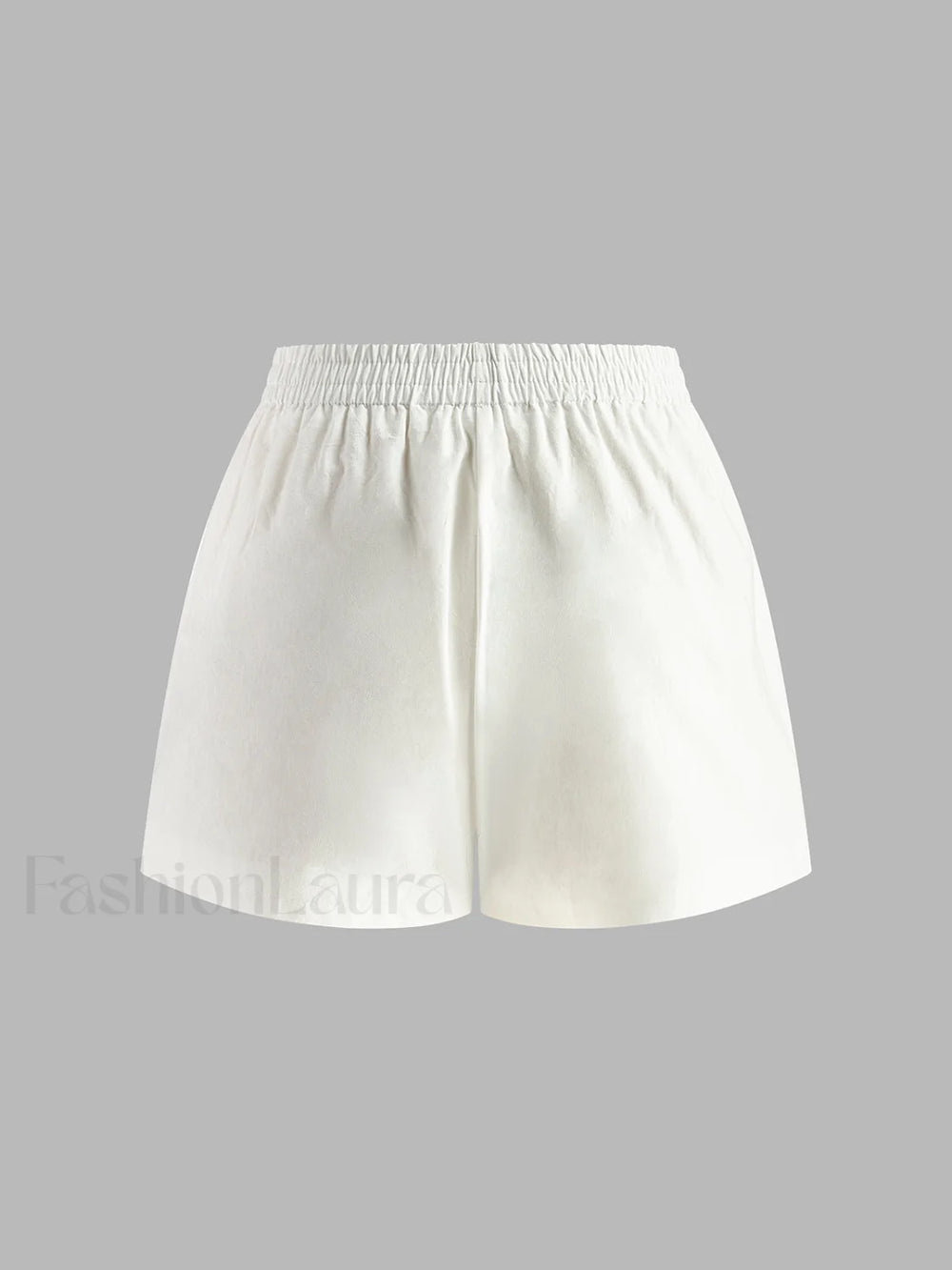 Cotton & Linen Backless Halter Top With Shorts Set Short Sets