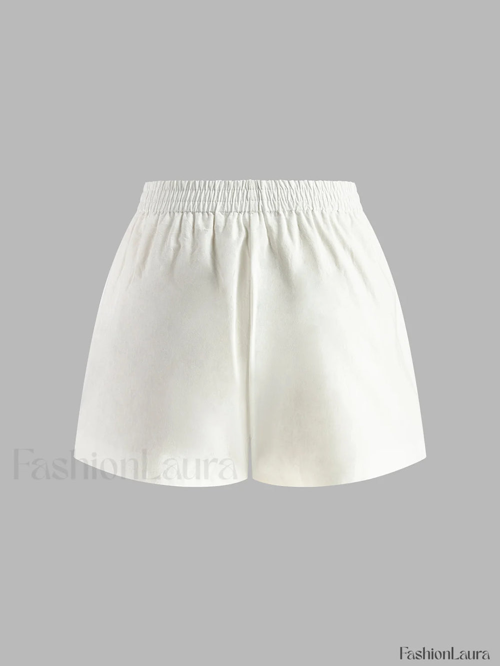Cotton & Linen Backless Halter Top With Shorts Set Short Sets