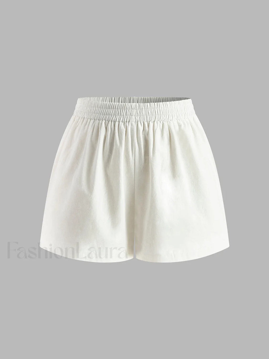 Cotton & Linen Backless Halter Top With Shorts Set Short Sets