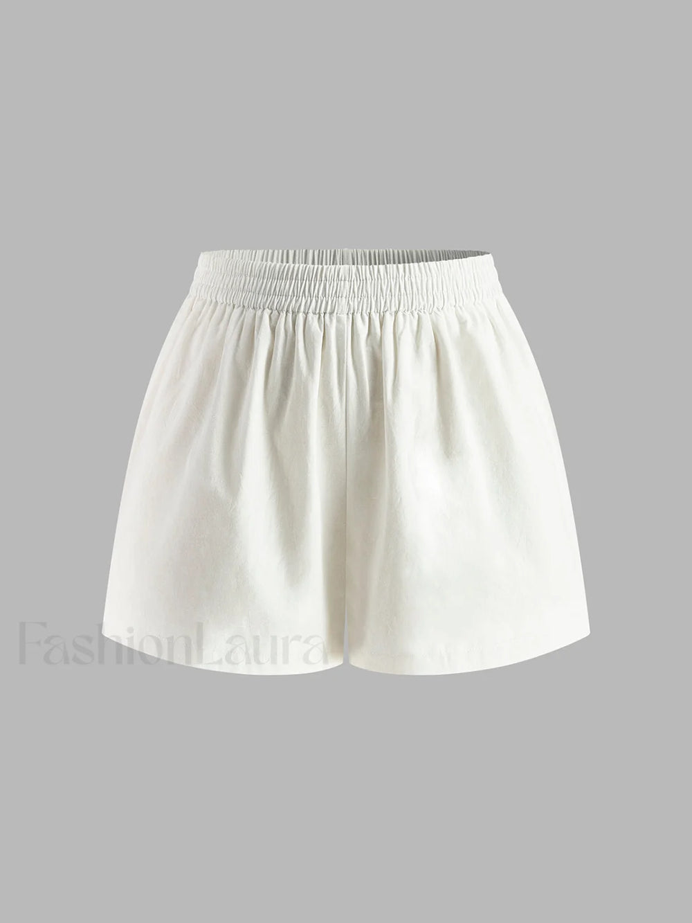 Cotton & Linen Backless Halter Top With Shorts Set Short Sets