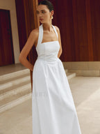 Cotton & Linen Halter A Line Long Dress Dresses