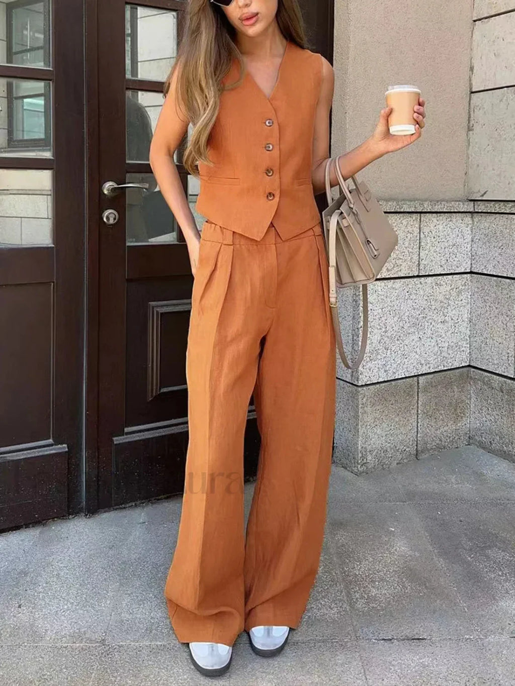 Cotton & Linen Pants Set Pant Sets