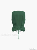 Cotton & Linen Tie Detail Vest Vests