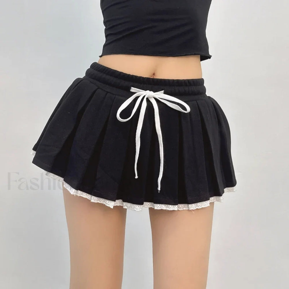 Cotton Looped Fluffy Patchwork Skirt