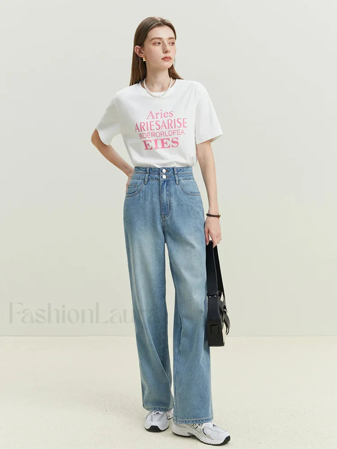 Cotton Loose Letter Slim Fit T-Shirt Secondary image
