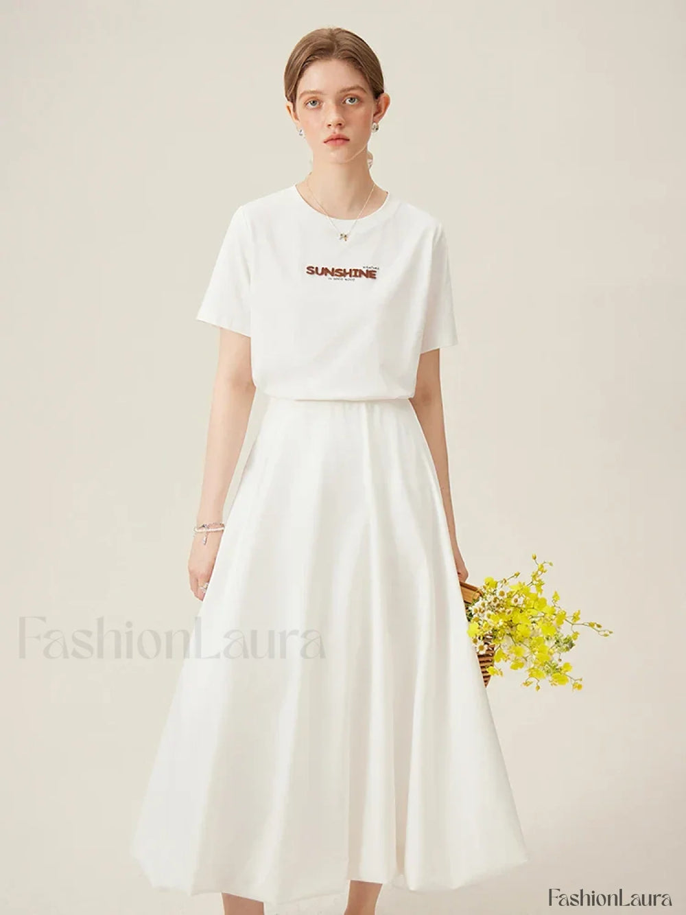 Cotton Round Neck Shoulder Embroidered Pink T Shirt