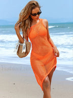 Cover Up Halter Three Piece Set Orange / S