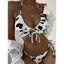 Cow Print Halter Bikini Set BLACK / S