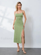 Cowl Neck Slip Midi Dress