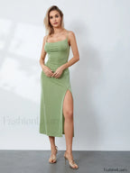 Cowl Neck Slip Midi Dress