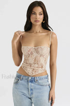 Cream Paisley Stylish Lace Top