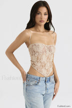 Cream Paisley Stylish Lace Top
