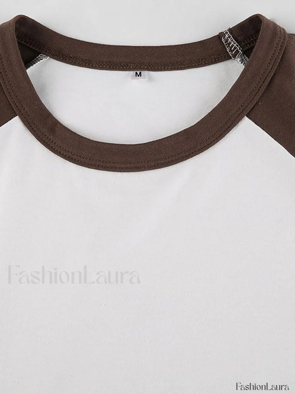Crew Neck Raglan Sleeve Tee Brown / M Tops&Tees